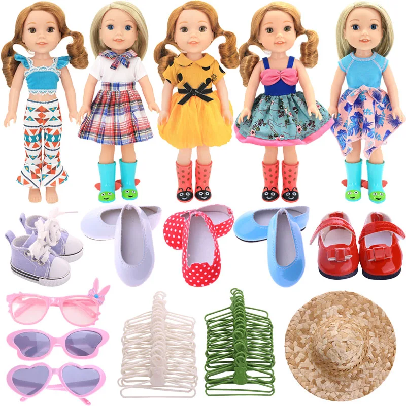 Doll Kleding Schoenen Zonnebril Hoed Accessoires Voor 14.5 Inch Nancy Wellie Wisher & 32-34 Cm Paola Reina & & 1/4BJD Blythe Pop Gir