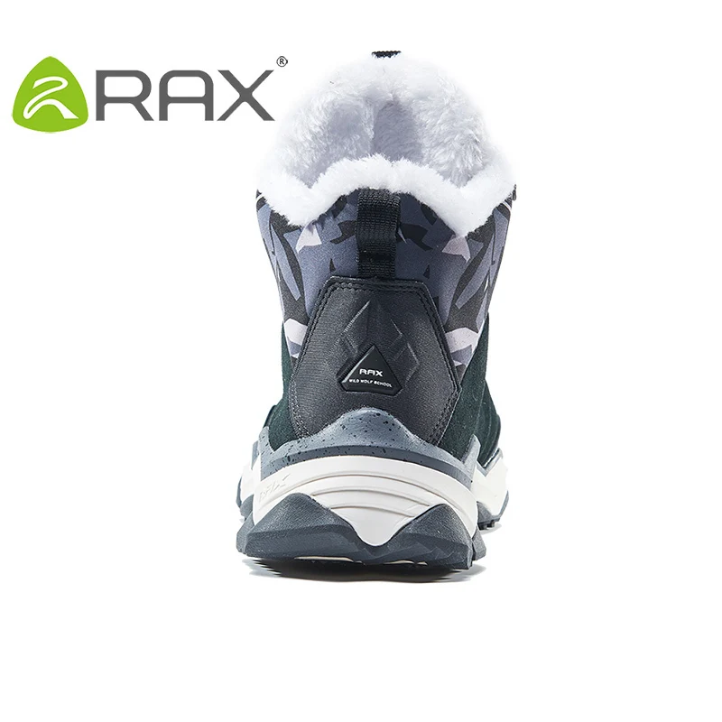 RAX Waterproof Hiking Shoes Men Winter Outdoor Sneakers for Men Snow Boots Plush Mountain Snowboots Outdoor Tourism Jogging Shoe