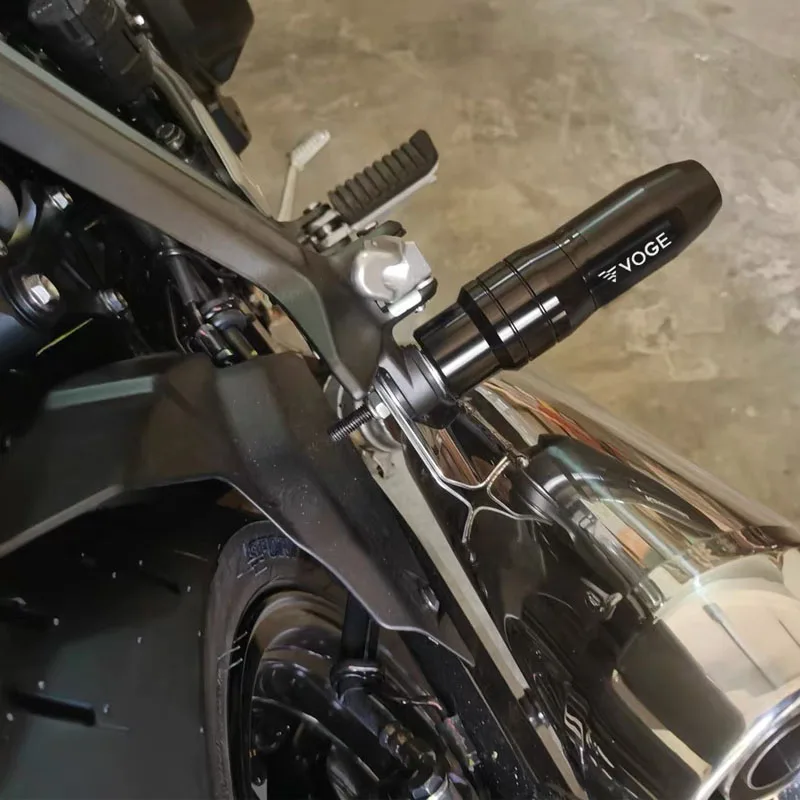 For Loncin Voge 300ac 200ac 500r 500ds Motorcycle CNC Aluminum Frame Exhaust Sliders Crash Protector Pads Crash silder with logo