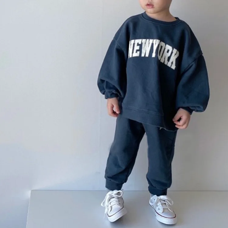 Autumn Kids Baby Letter Printed Clothing Sets Toddler Boys Girls Sweatshirt + Trousers 2pcs Suit Infant Long Sleeve Clothes Set