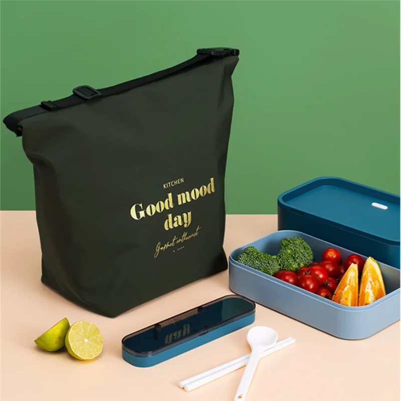 Large Capacity Portable Nylon Lunch Bag Insulation Waterproof Bento Box Bags Thermal Food Cooler Storage Bag for Picnic School