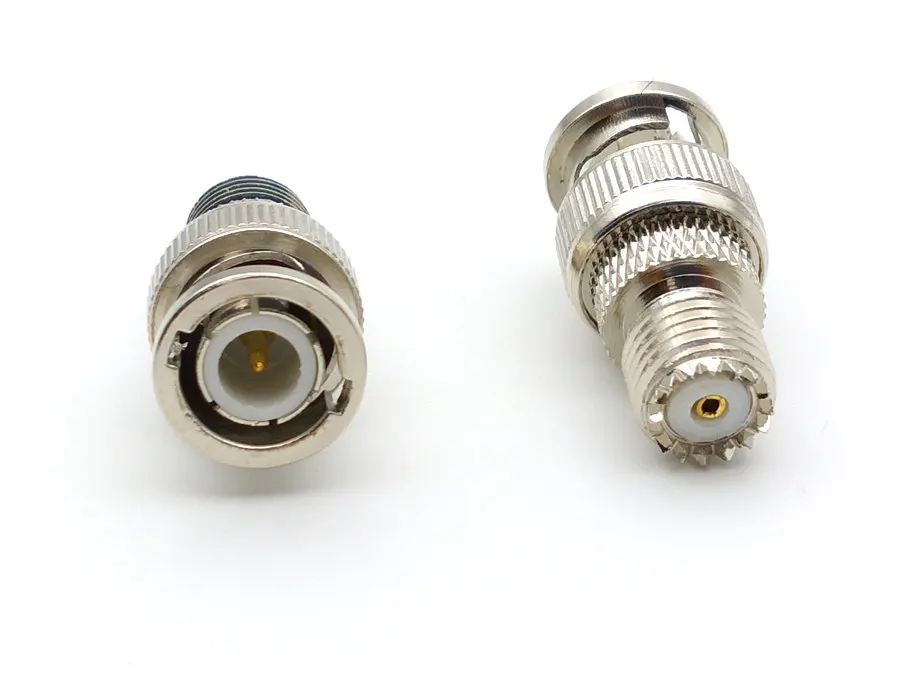 brass BNC Plug Male To Mini UHF Female Jack RF Connector New