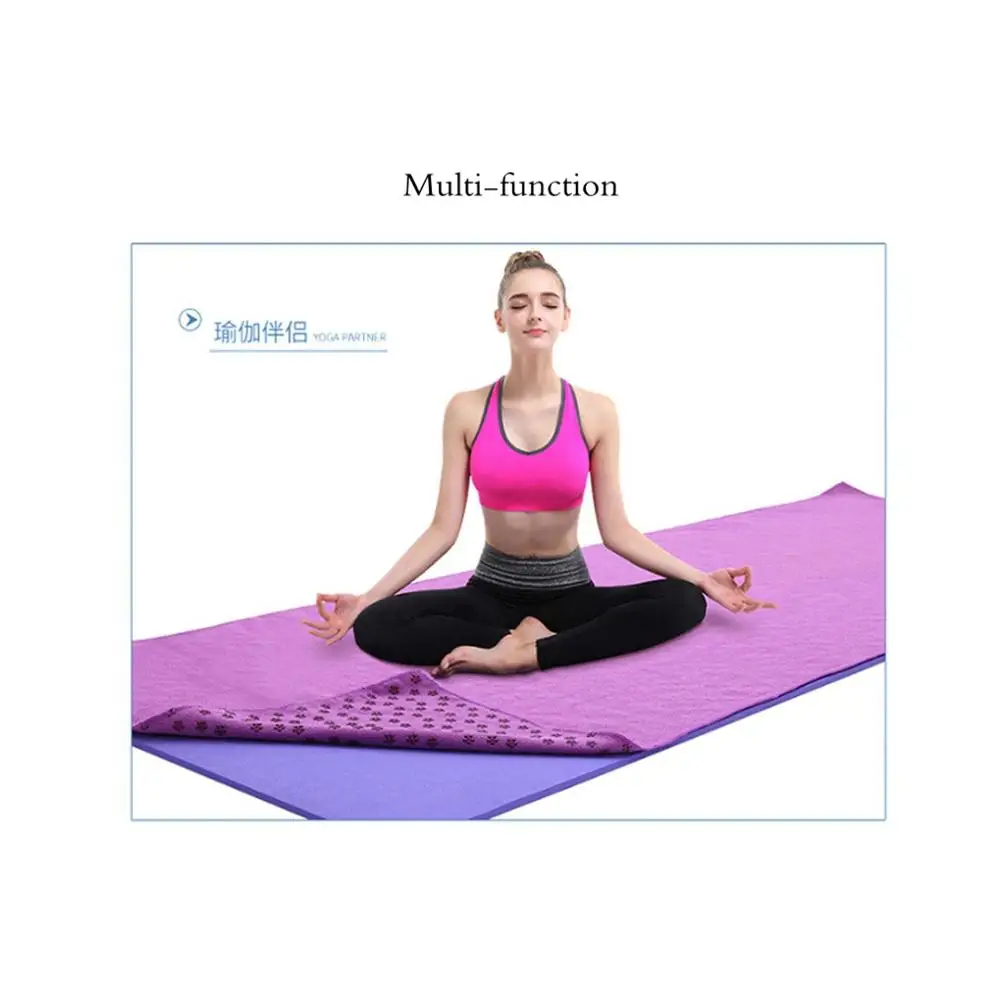 

Portable Yoga Mat Towel Foldable Washable Sport Fitness Yoga Mat Cover Non-slip Absorbent Microfiber Towel for Gym Office