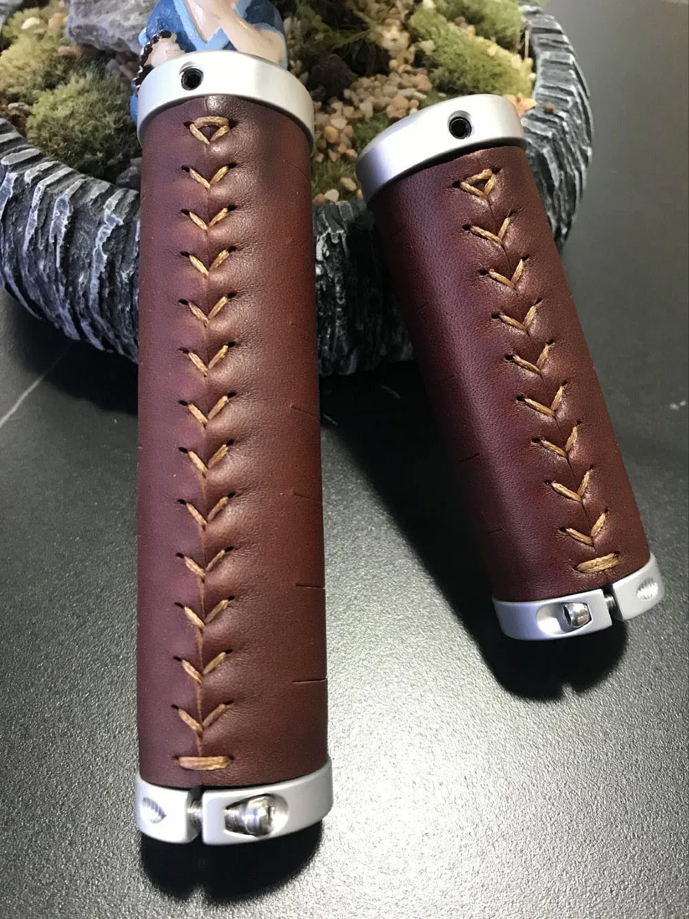 2022 GYES Genuine Cow Leather Grip/Classic Bike Leather Grip /Classic Bike Handlebar Grips Really Leather Bike Grips