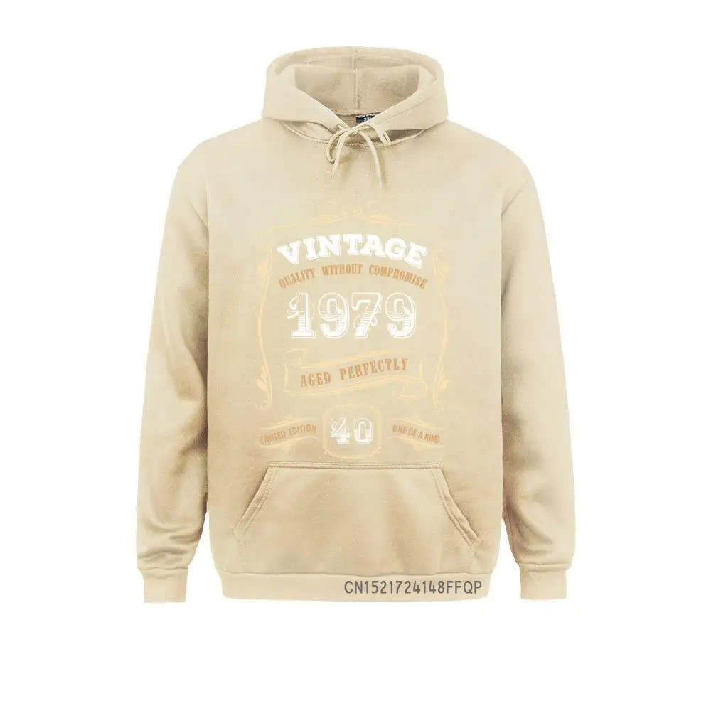 40th Birthday Hooded Sweats Gold Vintage 1979 Aged Perfectly Present Sweatshirts Man Unique Clothing Hoodie Pullover Comfortable