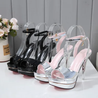 Ultra-heeled Sandals Europe And America 2019 Summer New Sandals Waterproof Platform Stiletto Heels High-heeled Sexy Women\'s Shoe