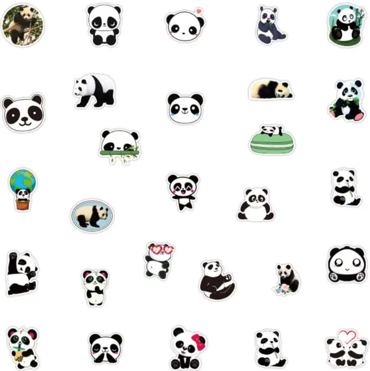 10/30/50/100pcs  New Cute Panda Graffiti China National Treasure Bamboo  Stickers Waterproof Skateboard Travel Suitcase Phone