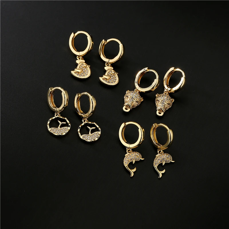 NEWBUY Fashion Gold Color Animal Dangle Earrings For Women Unique Design Leopard Earring Statement Female Party Jewelry