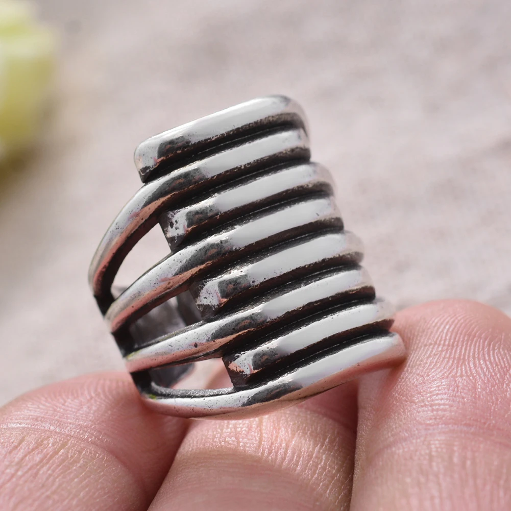 Hot Sell Personality Multi Level Thai Silver Unisex Ring Wholesale Jewelry For Women Men Gift Never Fade