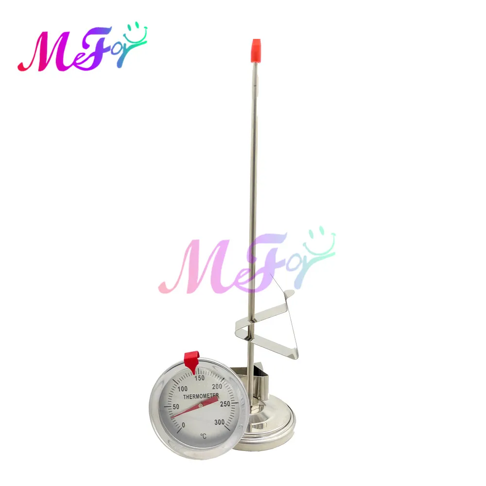 0℃~300℃ 150MM 300MM Stainless Steel Probe Type Home Kitchen Oil Thermometers Food Meat Water Thermometer with Bracket Outdoor