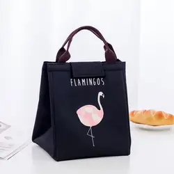 Fashion Flamingo Lunch Bag Kids Women Thermal Cooler Bag Insulated Waterproof Tote Carry Storage Picnic Bento Pouch