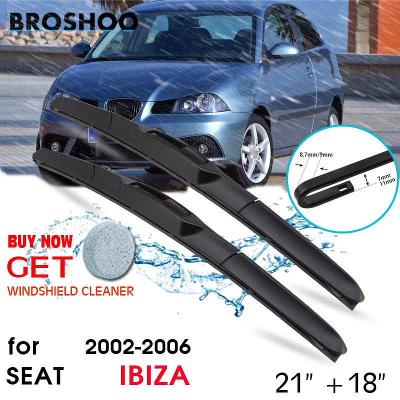 Spazzola tergicristallo per Auto finestra anteriore tergicristalli spazzole Auto U gancio braccio accessori per Seat IBIZA 21 "18" 2002-2006