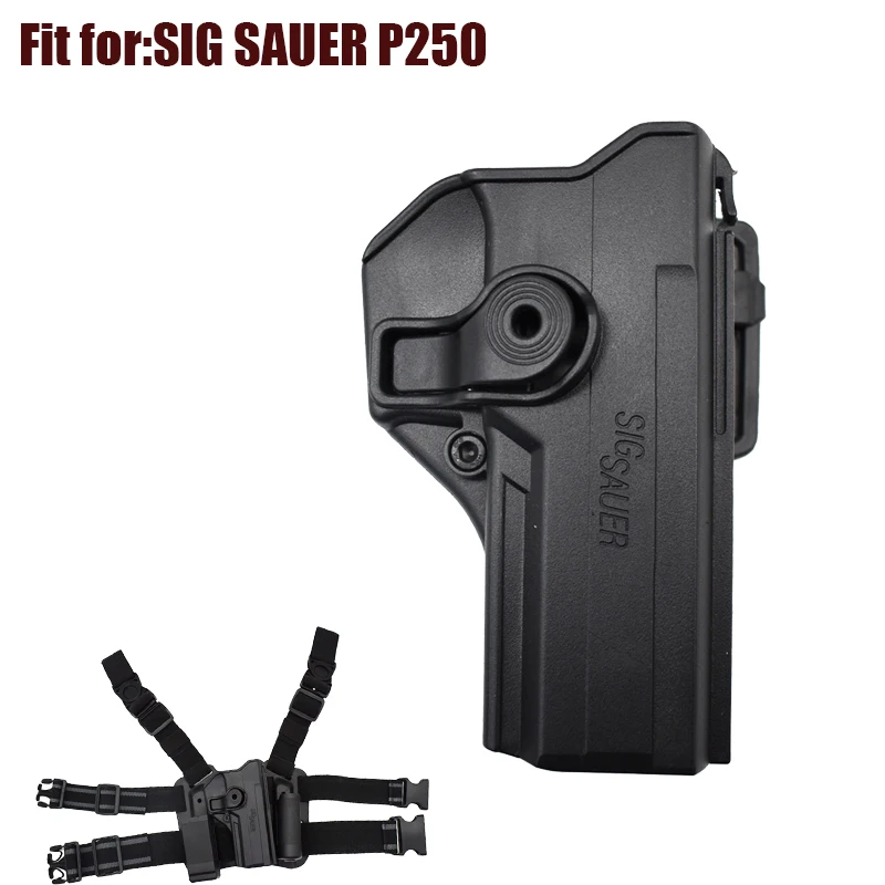 Tactical Gun Holster for SIG SAUER P250 Belt Waist Pistol Case Drop Leg HolsterHunting Universal Holster Belt Clip Shim