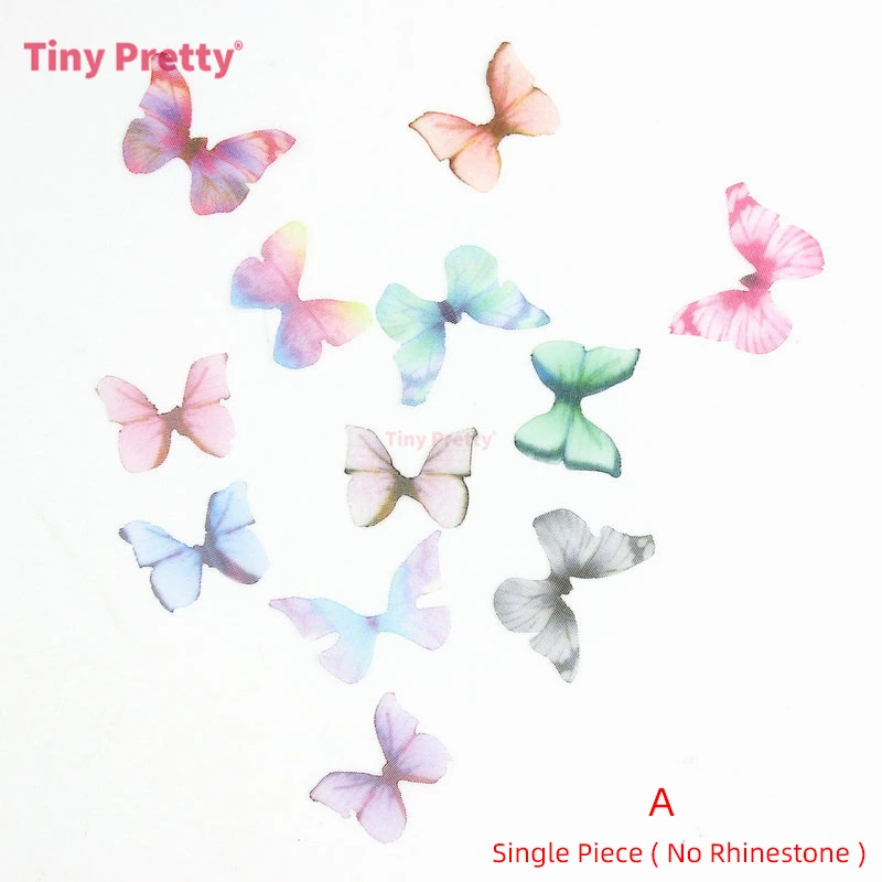 40PCS Handmade Mini Organza Butterflies Chiffon Butterfly Accessory for DIY Nail Art, Jewelry Making