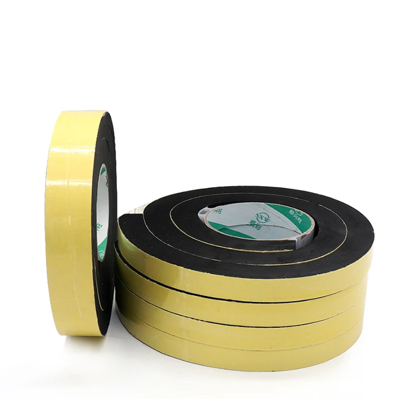 12MM 15MM 20MM Thick Strong adhesion  EVA black sponge foam  rubber tape  anti-collision seal strip