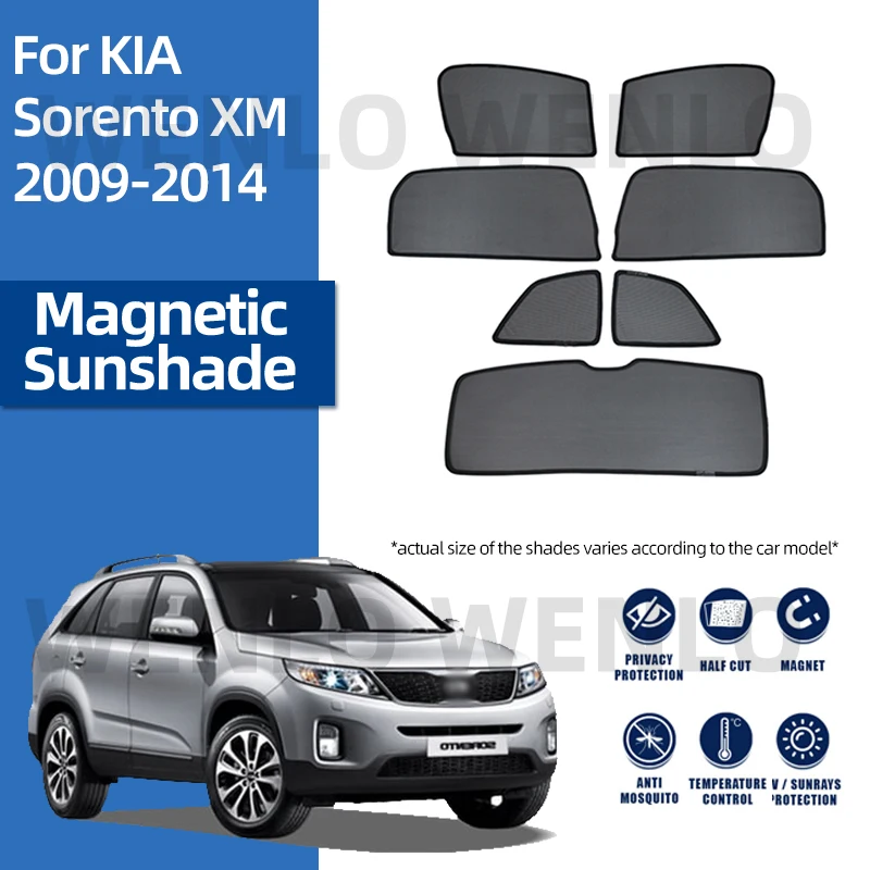 

For Kia Sorento XM 2009-2014 Windshield Sunshade Baby Window Sunscreen Windscreen Shading Car Visor Net Magnetic Mesh Sunshield