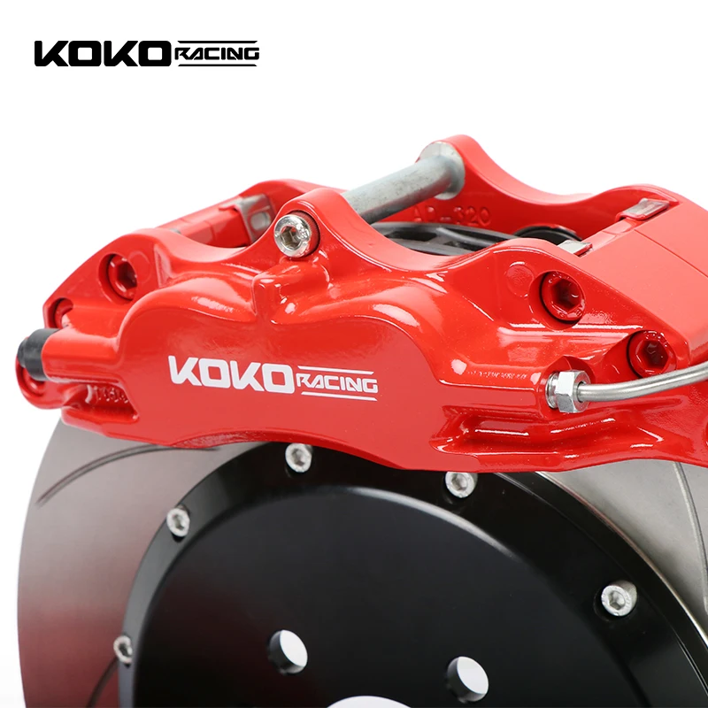 KOKO Racing Upgrade Auto 4 Pot Brake System Caliper Kit with 330mm Brake Disc Rotor for Audi rs6  a4 b6