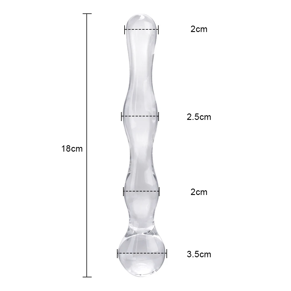 19cm Glass Butt Plug Anal Beads Dildos for Women Vaginal Men Prostate Massager Female Masturbator Sex Toys Adult Erotic Products