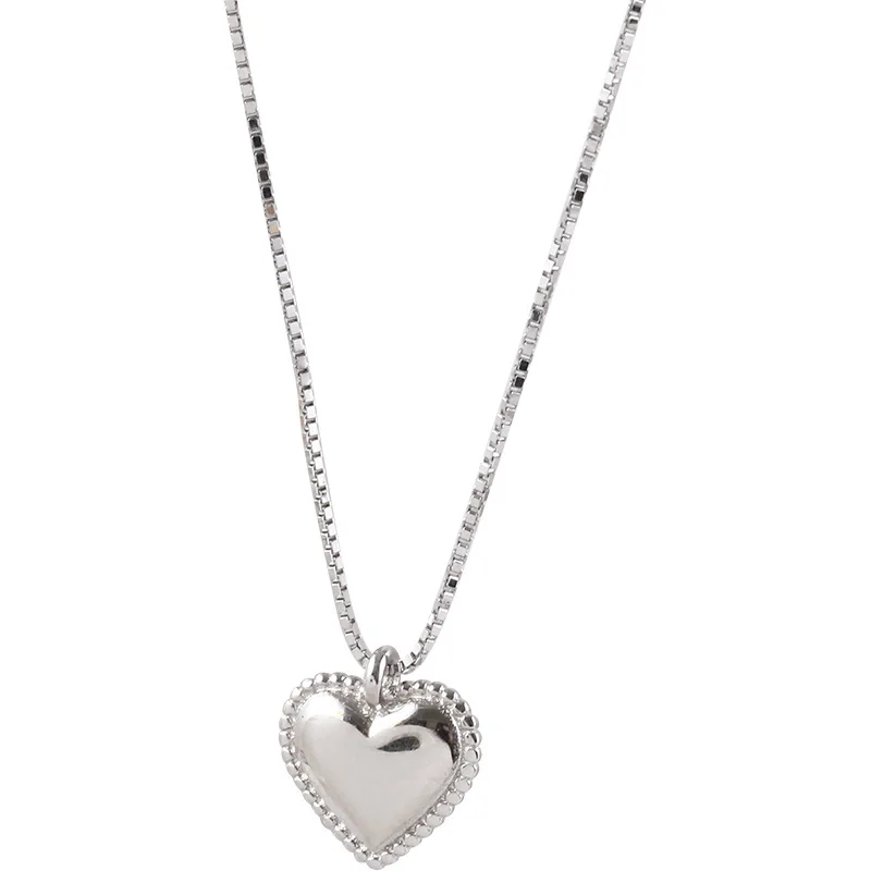 2023 New 925 Sterling Silver Crystal Heart Charm Pendant Necklace For Women Wedding Pary Jewelry Choker Collar Gift