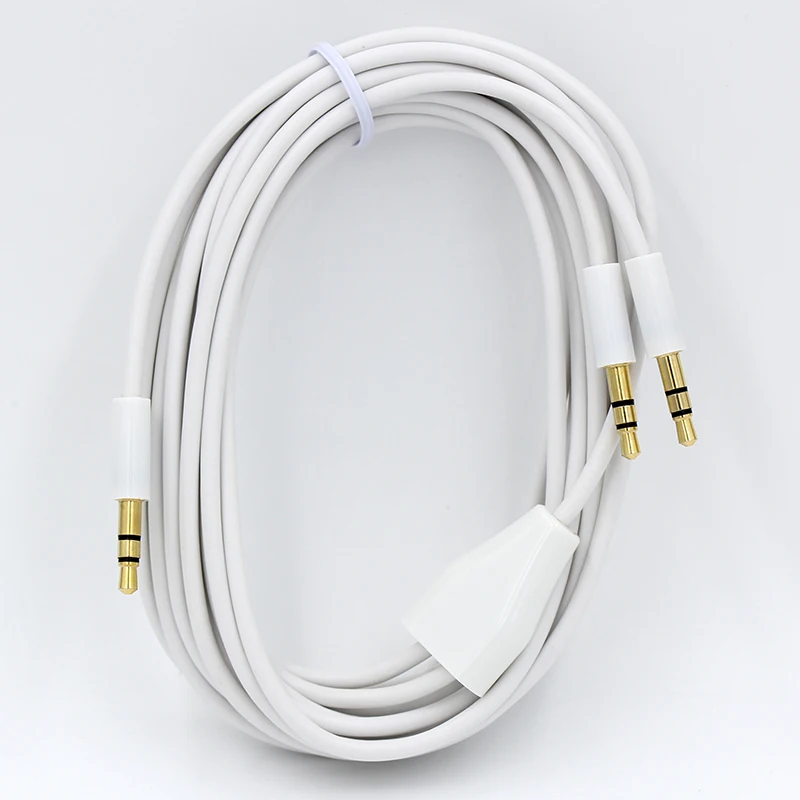 2m 3.5mm Male to Dual 3.5 Male Audio Share Splitter Cable For 2 Computer Audio Output to One Speaker