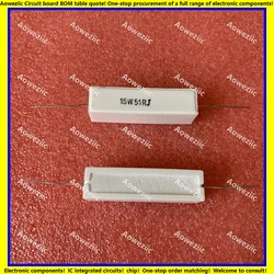 10Pcs 15W51RJ 15W51ΩJ RX27 Horizontal cement resistor 15W 51 ohm 51R 15W51ohm Ceramic Resistance precision 5% Power resistance