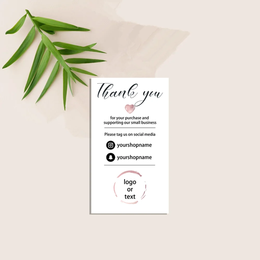 Business Package Insert MODERN Rose Gold Mini Thank You for Your Order, Custom Business Card, Seller