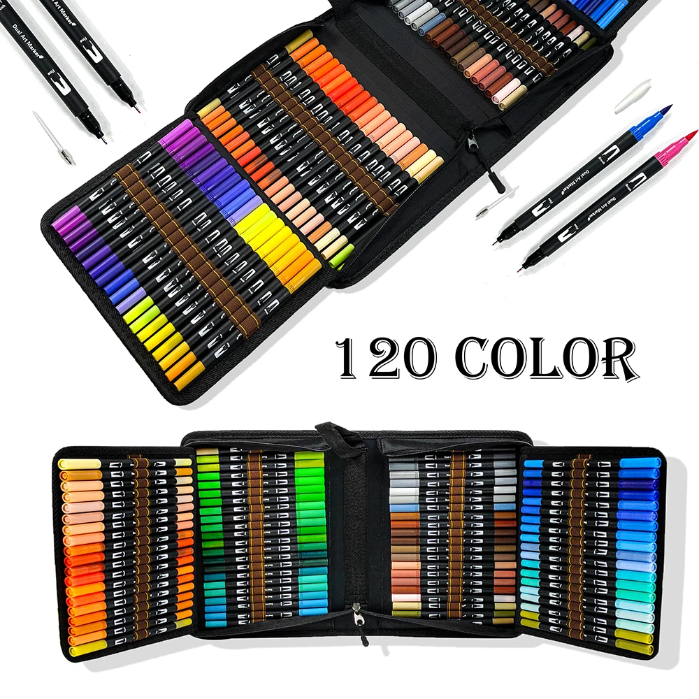 أفضل أقلام التلوين المائية ذات الرأس المزدوج: تقييم شامل لـ Copic Markers 120 لونًا