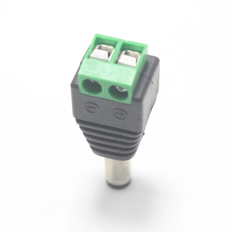 1pcs Weld-free DC head 5.5*2.5 mm to green terminal 5.5mm surveillance camera power adapter