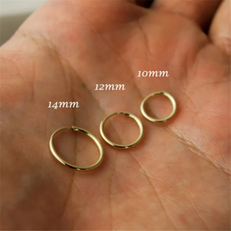 14K Goldfilled Endlos-Creolen in 10 Größen – Goldschmuck, Gold-Creolen, Brincos, Pendientes, Oorbellen, Boho Damenohrringe – Detail 10