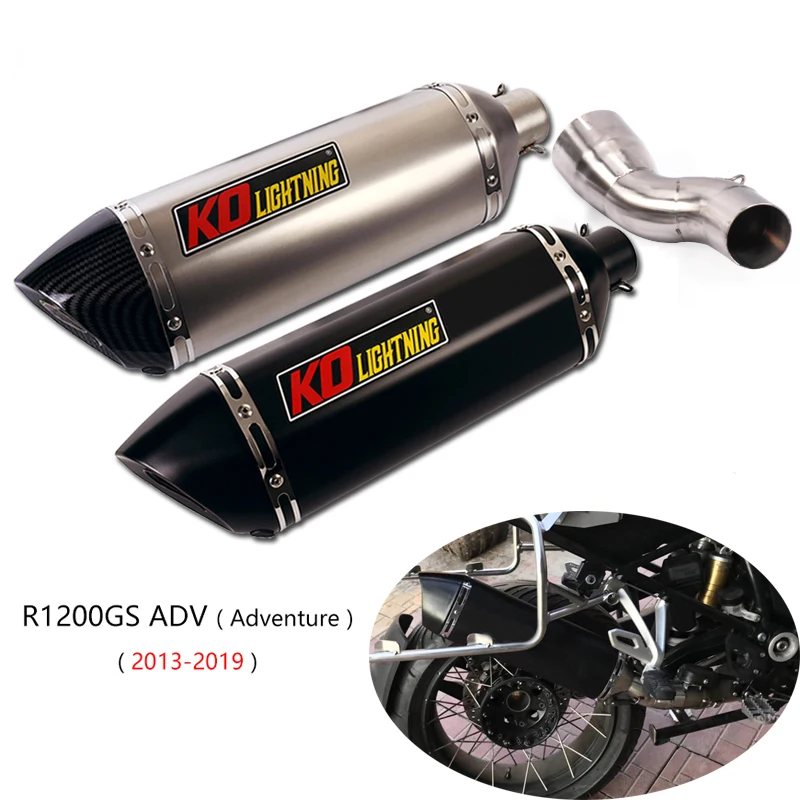 

For BMW R1200GS/R1200GS Adventure 2013-2019 Exhaust Pipe Motorcycle Mid Tube 51mm Muffler with Removable DB Killer Escape 470mm