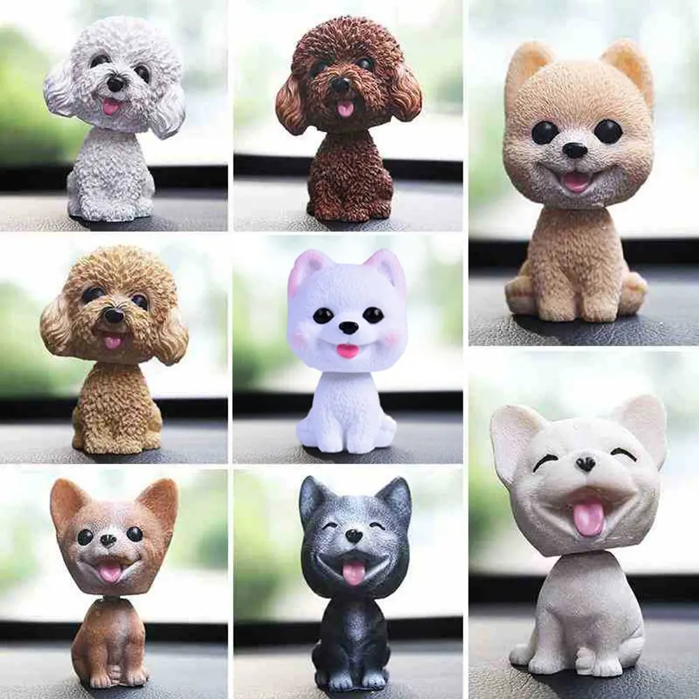 1PC Cute Car Interior Vinyl Dashboard Ornament Nodding Puppy Shaking Head Dog Car Swing Toys