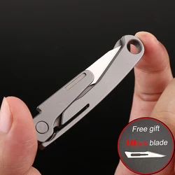 21 Styles Titanium Alloy Scalpel MINI Brass Pocket Folding Knife Emergency Key Medical Knifes Surgical Blade Free EDC Tool