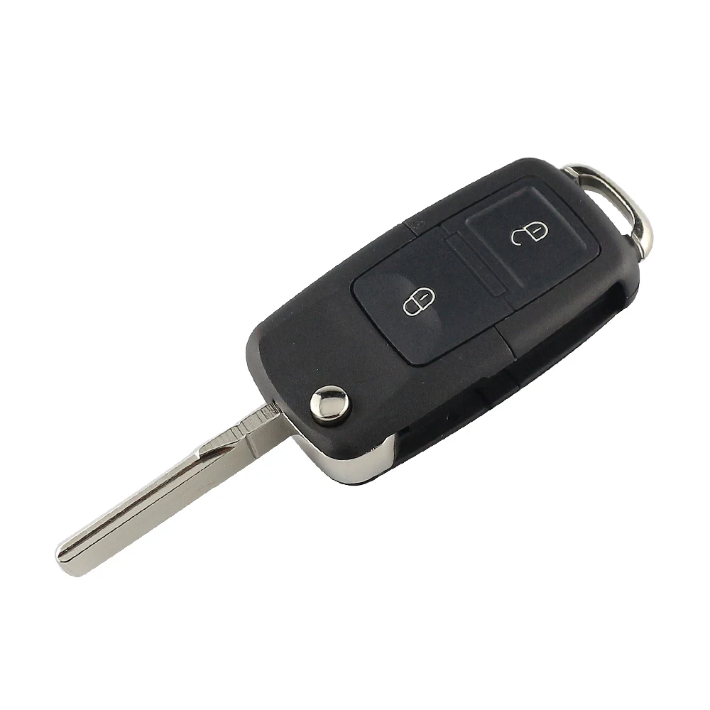 YIQIXIN Flip Folding Car Key Shell For Volkswagen Vw Jetta Golf Passat Beetle Skoda Seat Polo B5 2 Button Remote Key Case Fob