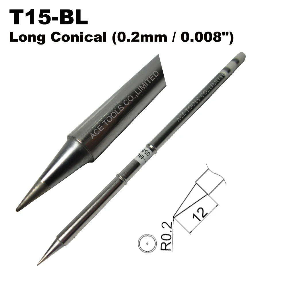 T15-BL Conical Replacement Soldering Tip for HAKKO FM-203 FM-204 FM-206 FX-951 FX-950 FX-952 FX-9501 FM-2028 FM-2027 FM-2021