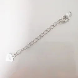 Solid 925 Sterling Silver 8MM Lobster Trigger Clasp with Extender Chain Rhodium plated