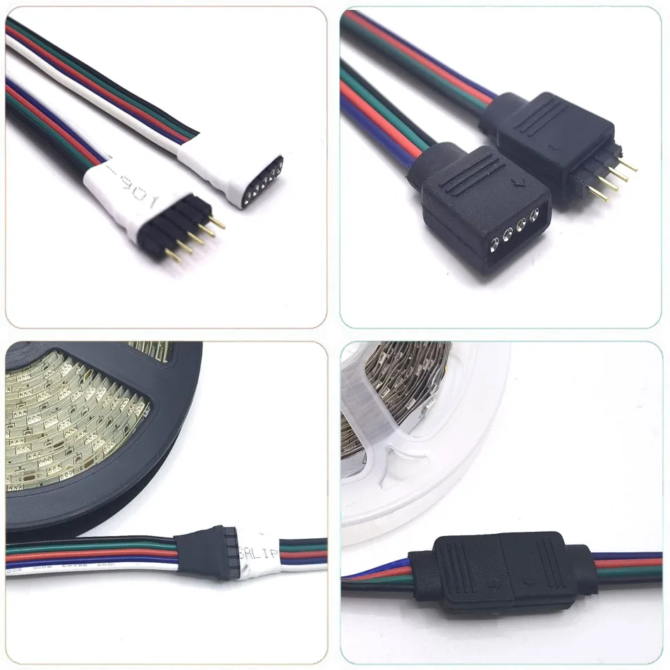 1Pcs 4pin 5pin 6pin Male Female strip to controller Adapter Cable Wire for 5050 3528 SMD RGB RGBW RGB+CCT LED Strip light