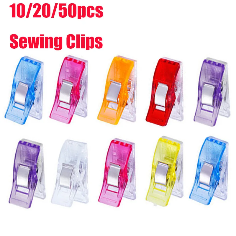 10/20/50PCS Sewing Clips Plastic Clips Quilting Crafting Crocheting Knitting Safety Clips Assorted Colors Binding Clip Paper