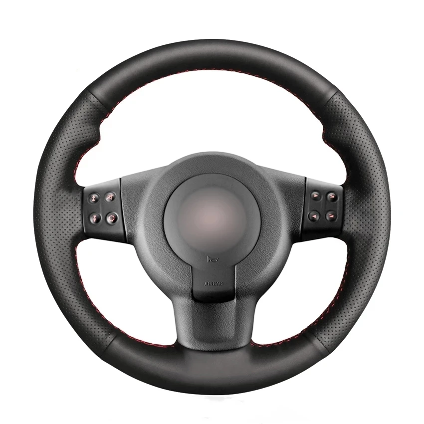 Hand-stitched Black Leather Car Steering Wheel Cover for Seat Leon FR|Cupra MK2 1P Ibiza FR 6L 2005 2006 2007-2009