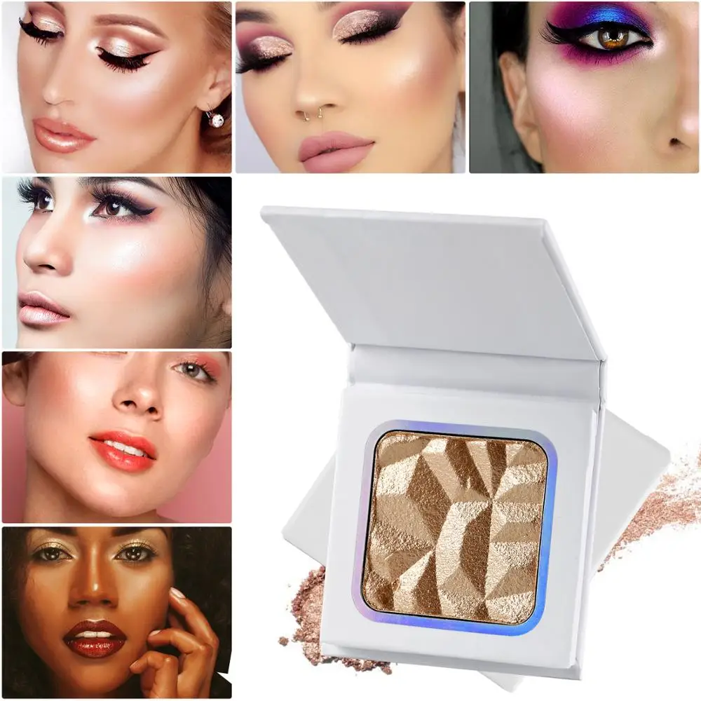 Wholesale High-gloss Highlighter Palette Private Label Makeup Face Contour 3D Highlight Powder Natural Brighten Cosmetic No Logo