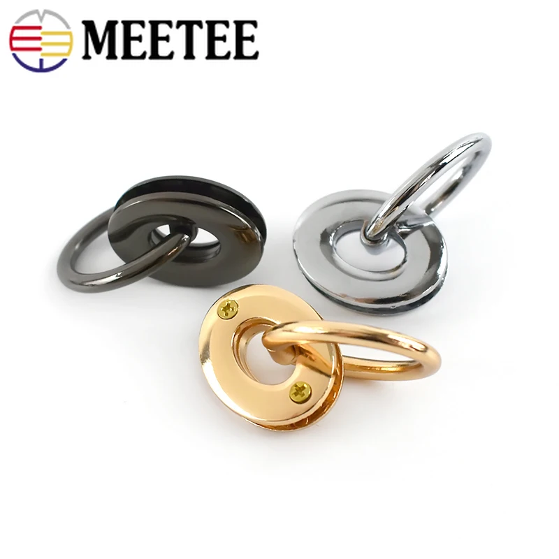 5/10pcs Meetee Metal O&D Rings Eyelet Buckes Bag Side Clip Clasp Handle Buckle DIY Luggage Handbag Leather Hardware Accessories