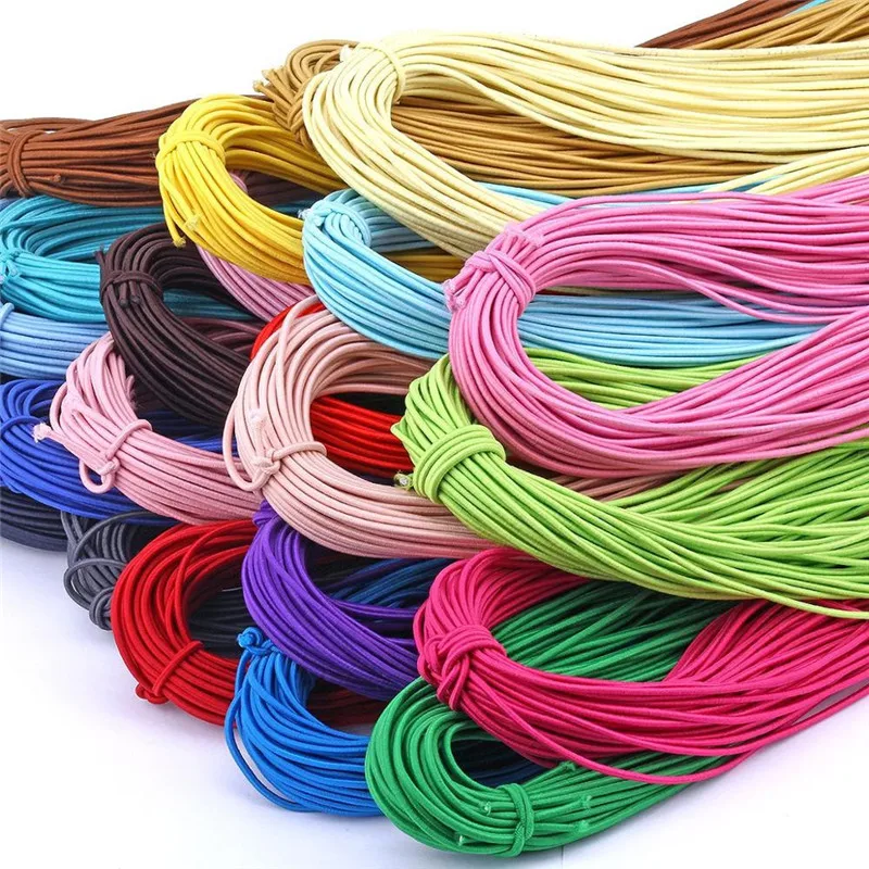 5yards 2mm Colorful High-Quality Round Elastic Band Round Elastic Rope Rubber Band Elastic Line DIY Sewing Accessories