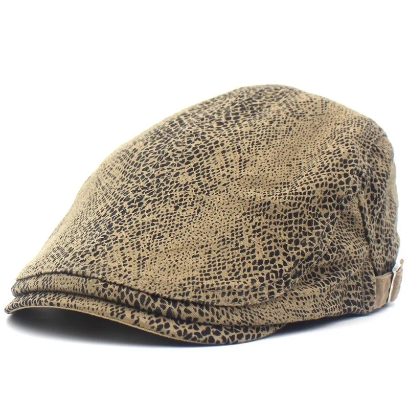 2020 four seasons Cotton Snake pattern Newsboy Caps Men Flat Peaked Cap Women Painter Beret Hats 17