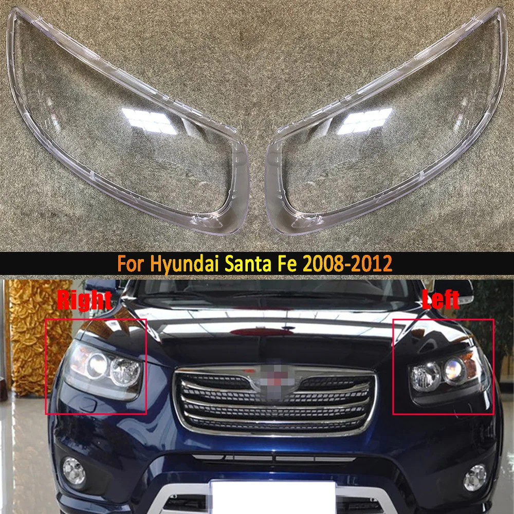 

Car Headlamp Lens For Hyundai Santa Fe 2008 2009 2010 2011 2012 Headlight Cover Replacement Auto Shell