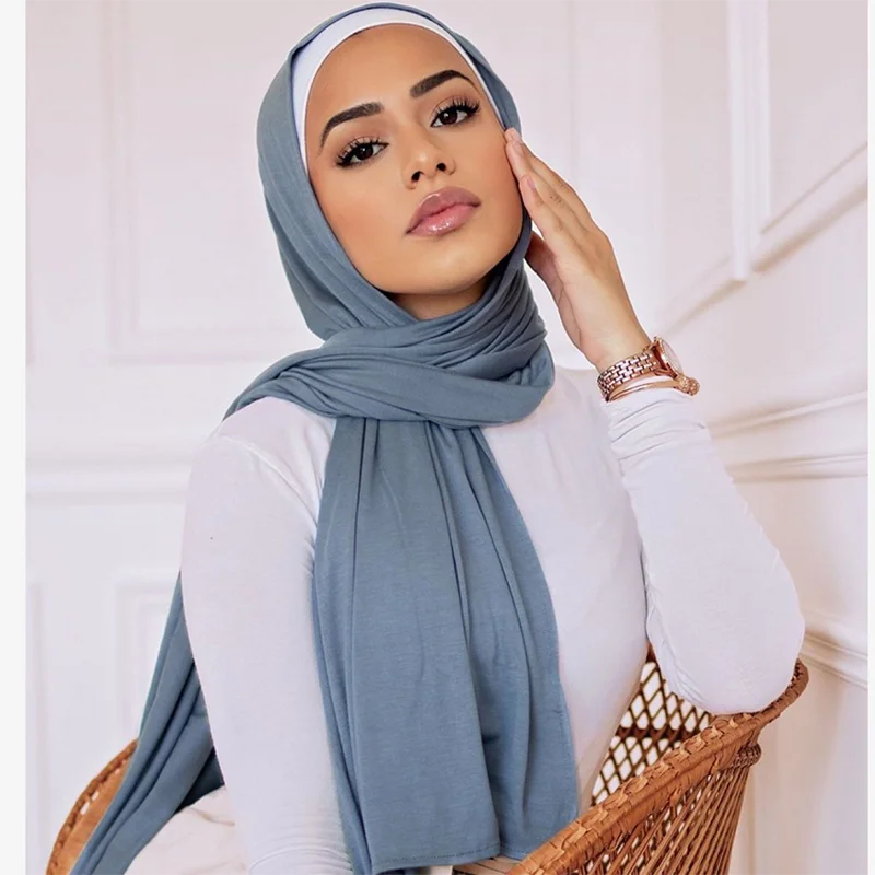 Bufanda de Hijab de moda para mujer, chal musulmán, turbante suave liso, envolturas para la cabeza, diadema islámica de África, Hijab femenino