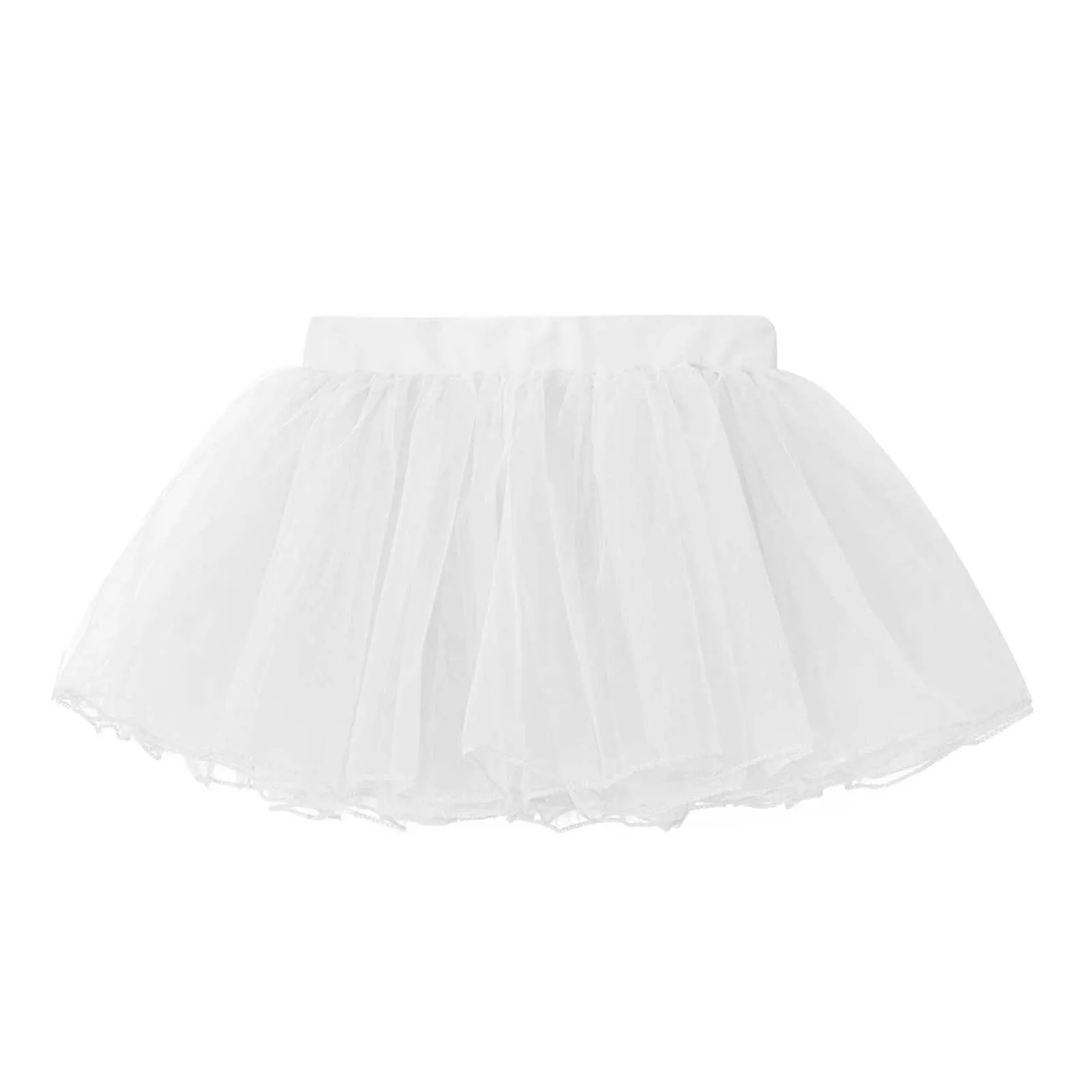 Toddler Girls Dance Skirt Tulle Tutu Petticoat Short Under Skirt Classical Kids Princess Clothes Four Layer Ballet Dance Skirt