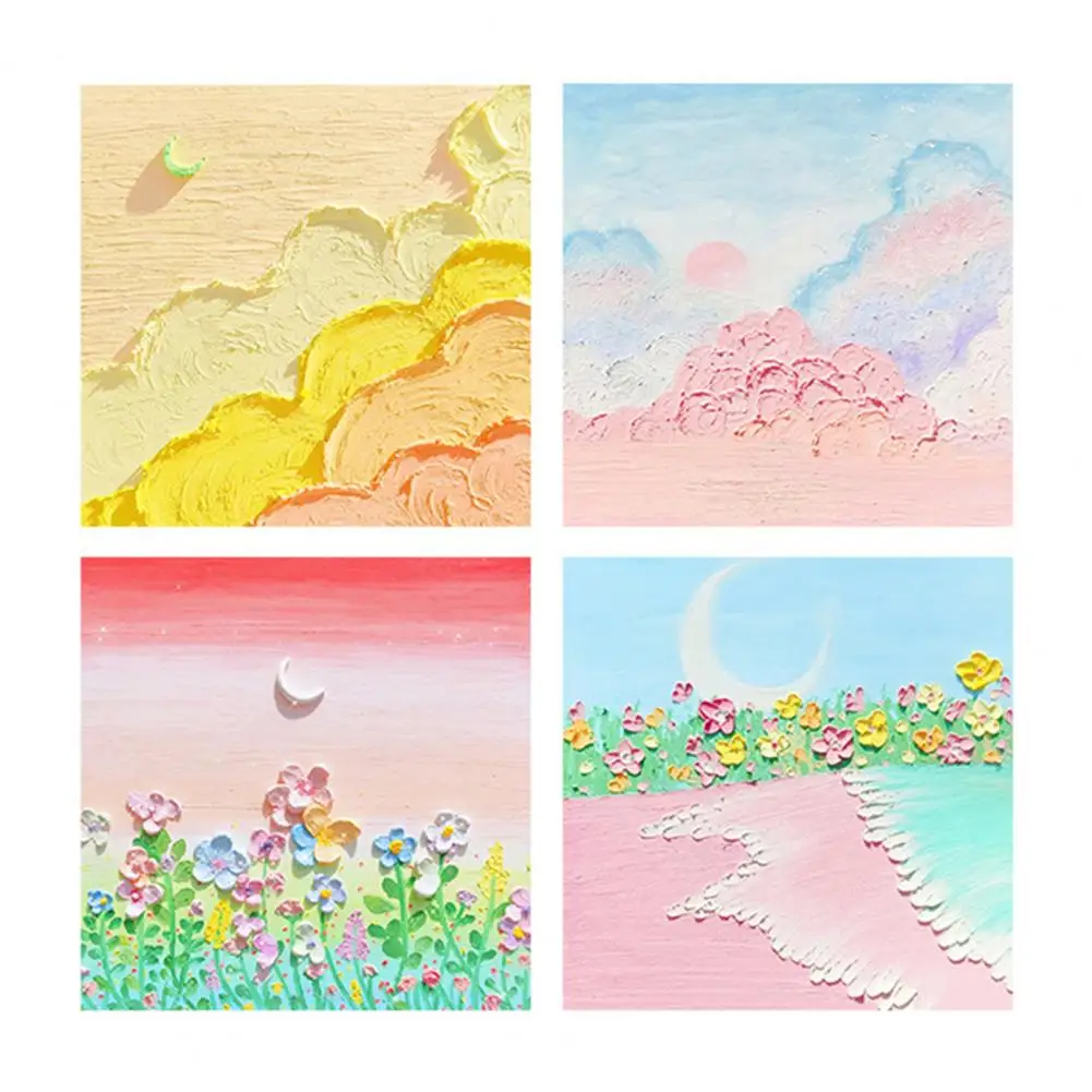 80Pcs/Set Attractive Memo Note  Multi-use Hard to Fade Sticky Notepad  Beautiful Oil Painting Style Memo Pad