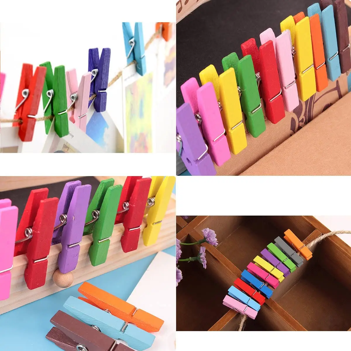 25/35/45MM Length Colorful Mini Size Wooden Clips for Clothes,Photo Clips,Paper Clothespin, Craft Decor,Portable Wood Clamp