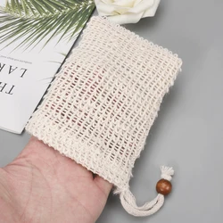 Sisal Soap Bags Soap Box Soap Bag Sack Holder Mesh Exfoliating With Drawstring For Bathing Washing Hands Bathroom Supplies