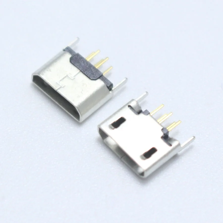 10pcs 5Pin Micro USB Female jack 5 Foot DIP Electronic Components Crimp / flat DIY PCB Board Accessory parts