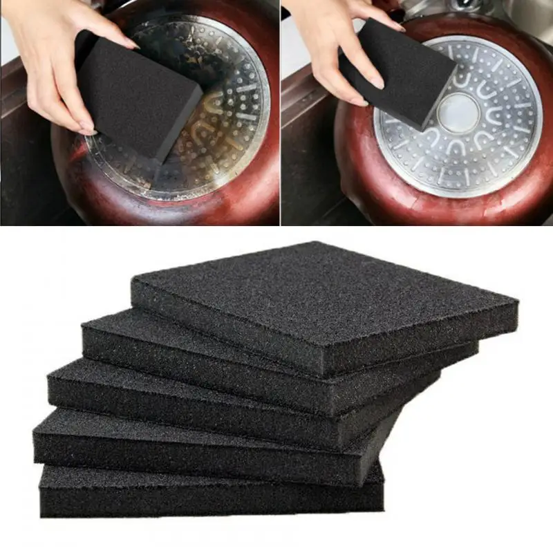 Magic Sponge Eraser Rust Remover Brush Dish Pot Cleaning Brush Sponge Emery Descaling Clean Rub Pot Kitchen Tools Home 1/3/5pcs